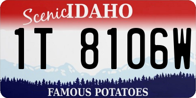 ID license plate 1T8106W