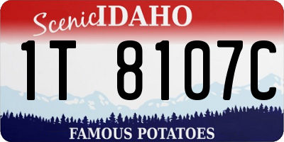 ID license plate 1T8107C