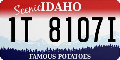 ID license plate 1T8107I