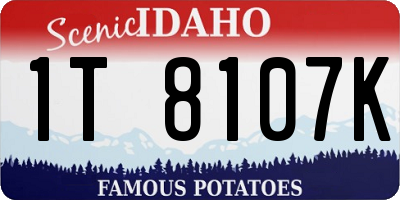 ID license plate 1T8107K