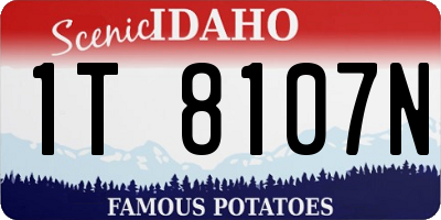 ID license plate 1T8107N