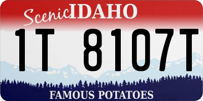 ID license plate 1T8107T