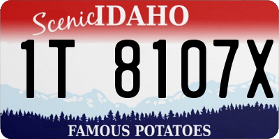 ID license plate 1T8107X