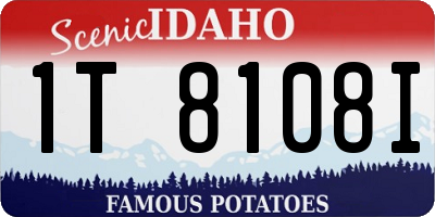 ID license plate 1T8108I