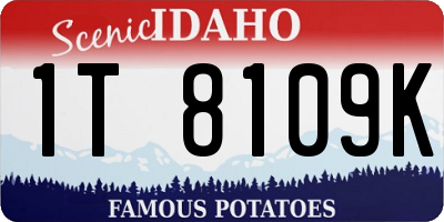 ID license plate 1T8109K