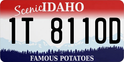 ID license plate 1T8110D