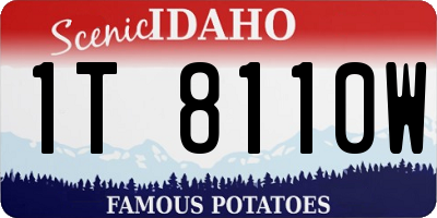 ID license plate 1T8110W