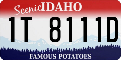 ID license plate 1T8111D