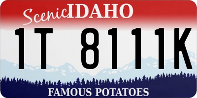 ID license plate 1T8111K