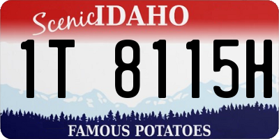 ID license plate 1T8115H
