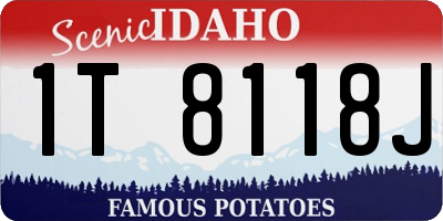 ID license plate 1T8118J