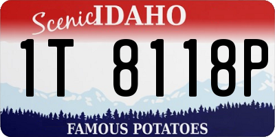 ID license plate 1T8118P