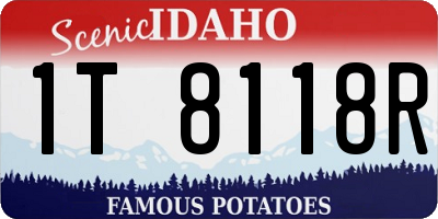 ID license plate 1T8118R