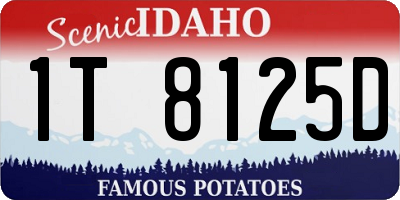 ID license plate 1T8125D
