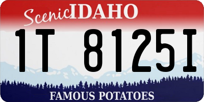 ID license plate 1T8125I