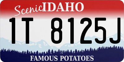 ID license plate 1T8125J