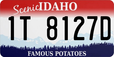 ID license plate 1T8127D