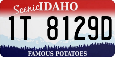 ID license plate 1T8129D