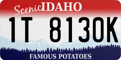 ID license plate 1T8130K
