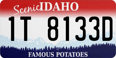 ID license plate 1T8133D