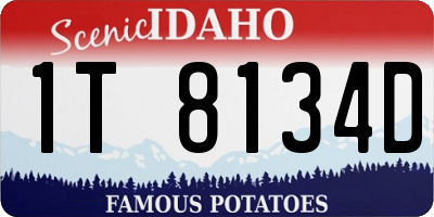 ID license plate 1T8134D