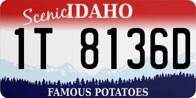 ID license plate 1T8136D