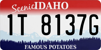 ID license plate 1T8137G