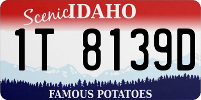 ID license plate 1T8139D