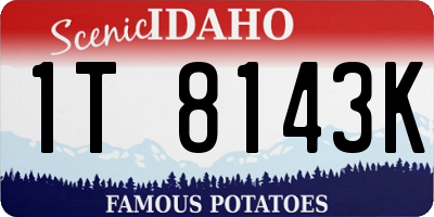 ID license plate 1T8143K