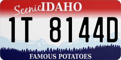 ID license plate 1T8144D