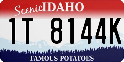 ID license plate 1T8144K