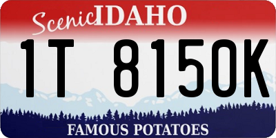 ID license plate 1T8150K