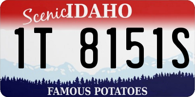 ID license plate 1T8151S