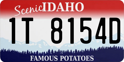 ID license plate 1T8154D