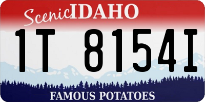 ID license plate 1T8154I