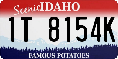 ID license plate 1T8154K