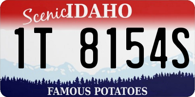 ID license plate 1T8154S