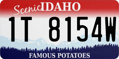 ID license plate 1T8154W