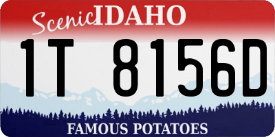 ID license plate 1T8156D