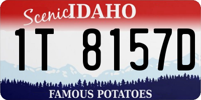 ID license plate 1T8157D