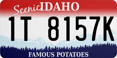ID license plate 1T8157K