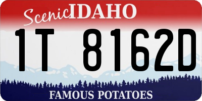 ID license plate 1T8162D