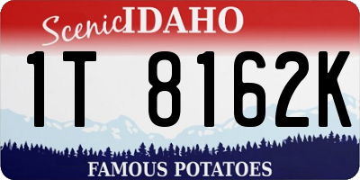 ID license plate 1T8162K