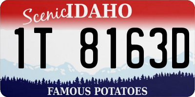 ID license plate 1T8163D