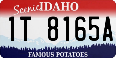 ID license plate 1T8165A