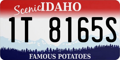 ID license plate 1T8165S