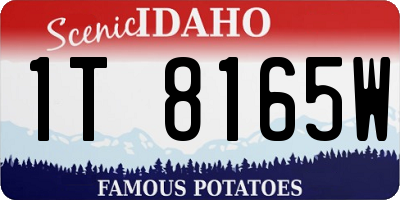ID license plate 1T8165W