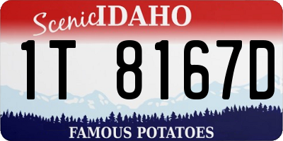 ID license plate 1T8167D