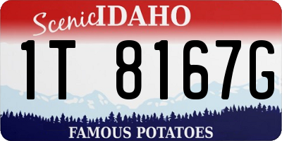 ID license plate 1T8167G