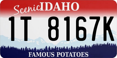 ID license plate 1T8167K
